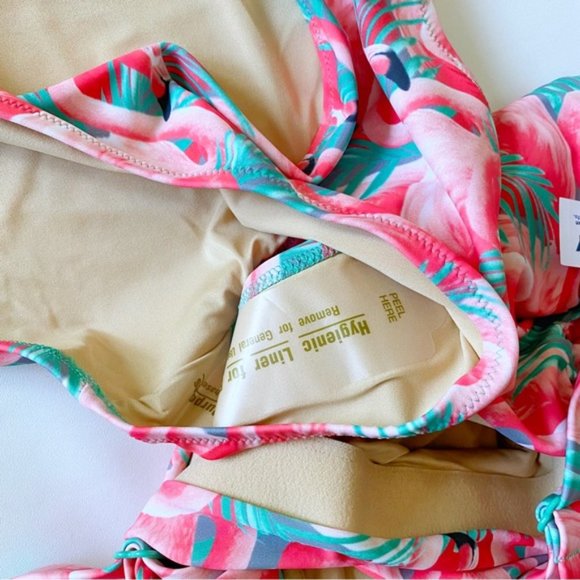 Old Navy | Bandeau Bikini 2-Piece Swim Set Flamingo Fun Pink New 2X Plus Size - Picture 12 of 16
